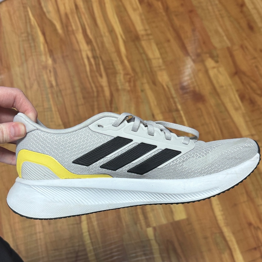 Adidas Light Gray Sneakers with Yellow Highlights